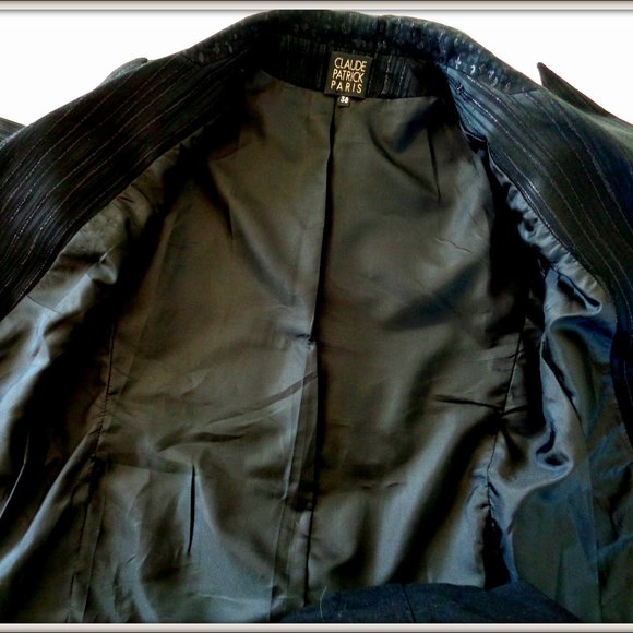 CLAUDE PATRICK PARIS LADIES VINTAGE LONG COAT SKIRT STUNNING SUIT MADE IN FRANCE - Picture 11 of 16